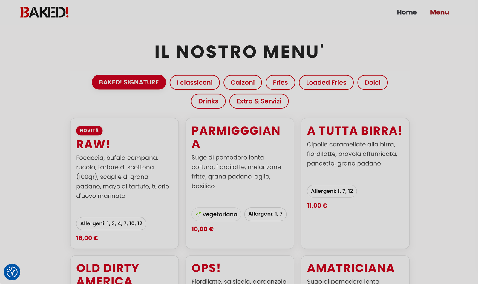Baked San Fermo — presenza digitale hospitality mobile-first